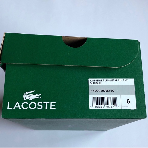 NEW LACOSTE X Sneakers Peanuts Jump Serve Slip-On Shoes BLUE Size 7.5 6Y UNISEX - Picture 10 of 16